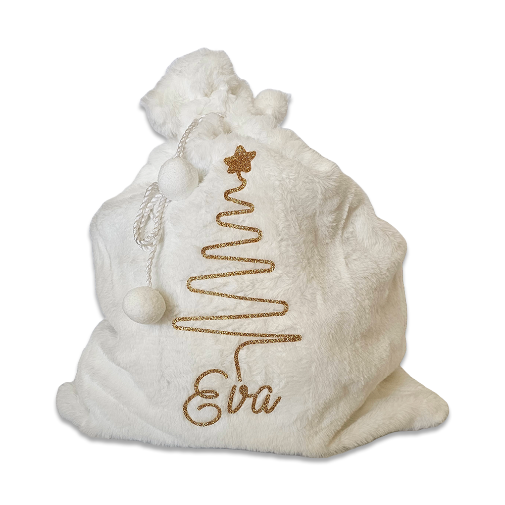 Xmas Tree | White Faux Fur Santa Sack