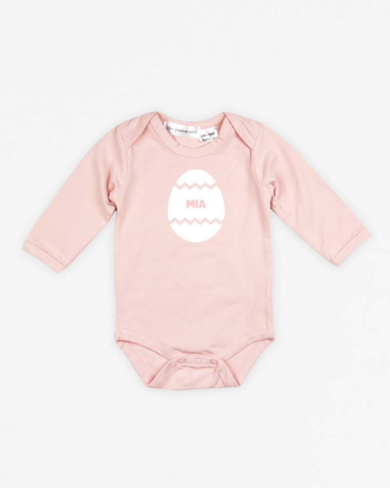 Name Block Easter Egg | Bodysuit Long Sleeve