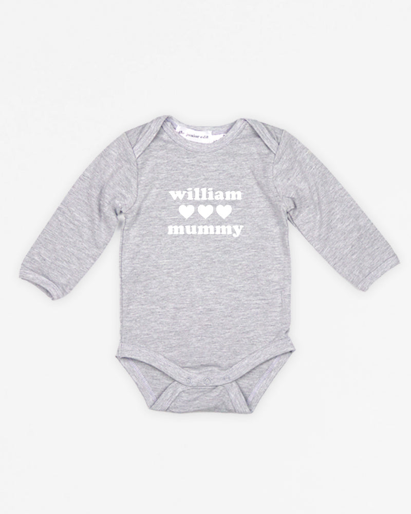 Name Hearts | Bodysuit Long Sleeve