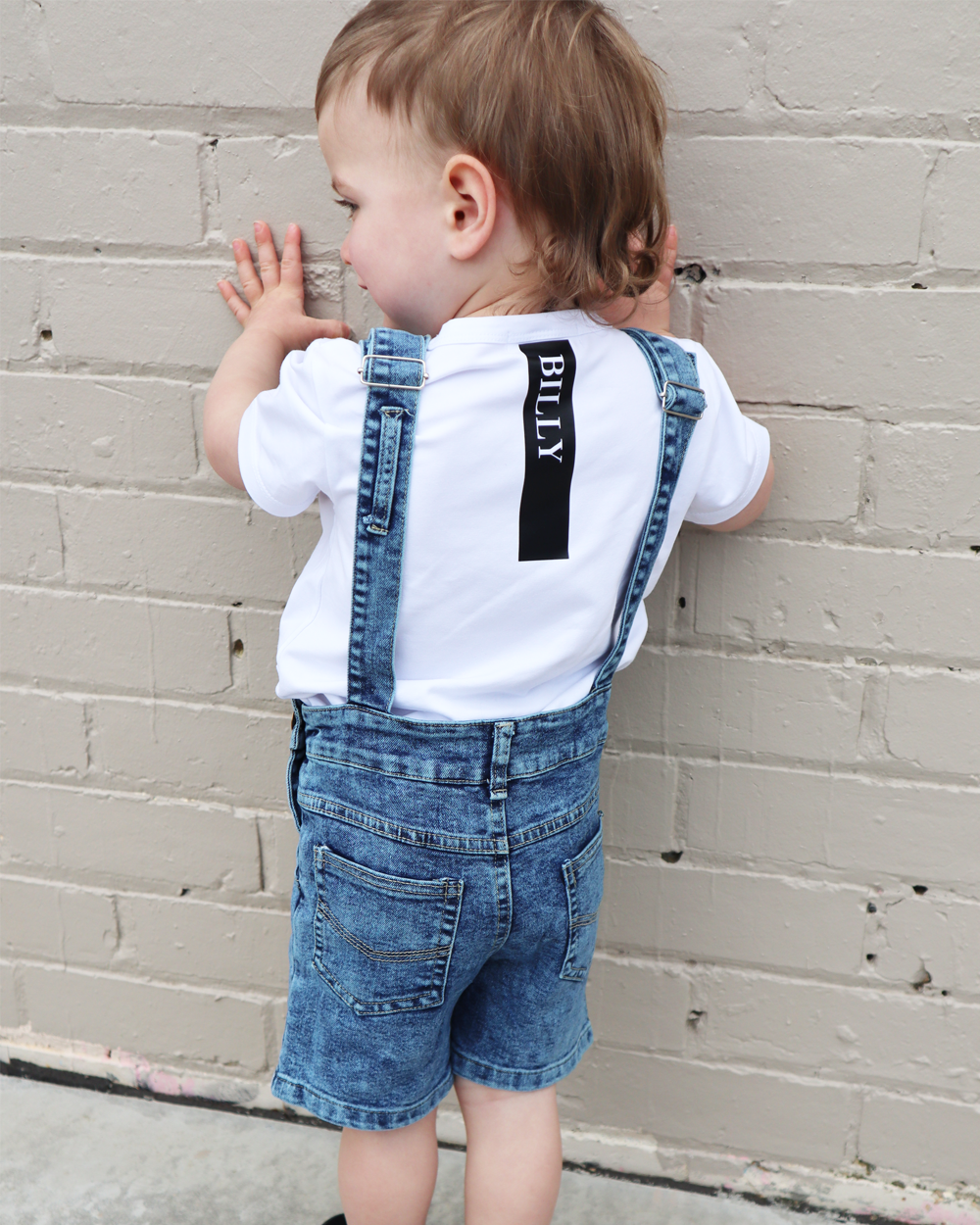 Baby boy denim overall shorts sale